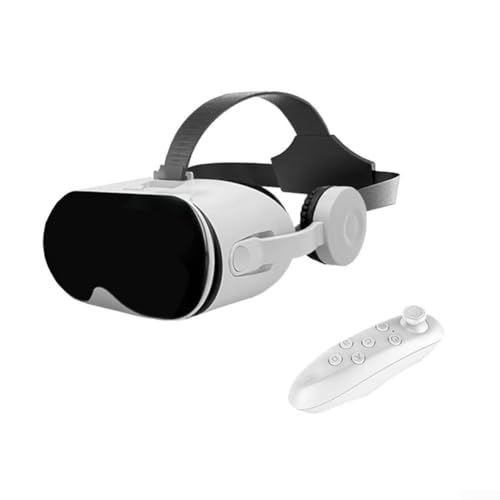 Yuanpgky Gafas de realidad virtual 3D para iOS y auriculares de realidad virtual con auriculares integrados para smartphone de 5.5 a 6.7 pulgadas, compatibles con juegos móviles y películas, (blanco)