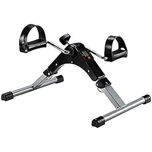 Elektrische pedaalpedaaltrainer Mini-hometrainer, draagbare indoorfitness, zitpedaaltrainer voor arm-/beentraining, draagbare oefening met LCD-scherm, groene mini-hometrainer Stepper (blauw) (zwart