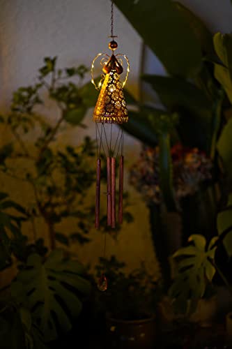 Chuangfeng Solar Angel Wind Chime Garden Decor Memorial Wind Chime Angel For Patio Garden And Home Decor Total Height 35 Inches #TOP4