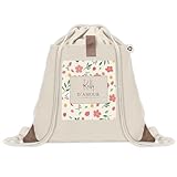 Planetee Sac à dos avec pochette Femme Kelly d'amour motif fleurs Sac cordon gym sport Toile coton voyage Cadeau Femme Anniversaire Noël