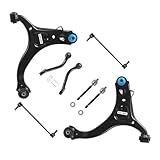 Tiezful 8PCS Front Lower Control Arm Fit For Santa Fe 2007-2012, Fit For Kia Sorento 2011-2013 Suspension Kit w/Ball Joints Sway Bars Link Tie Rod Ends Driver & Passenger Side