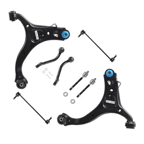 Tiezful 8PCS Front Lower Control Arm Fit For Santa Fe 2007-2012, Fit For Kia Sorento 2011-2013 Suspension Kit w/Ball Joints Sway Bars Link Tie Rod Ends Driver & Passenger Side