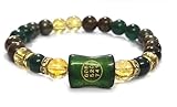 ASTROGHAR Natural Citrine Pyrite green Jade Tiger eye Money Wealth Crystals Zibu Angelic Symbols bracelet, Standard, Crystal, crystal