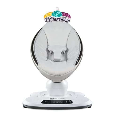 Image of 4moms mamaRoo 4 Multi-Motion Baby Swing + Safety Strap Fastener, Bluetooth Baby Swing with 5 Unique Motions, Nylon Fabric, Grey