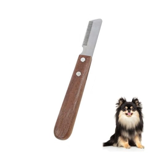 ZMZaoan Trimmmesser für Hunde, Trimmmesser Hund Trimm Messer Pflegemesser Unterwolle - Trimmesser Rauhaar für Hunde Terrier Dackel Rauhaardackel, Hundehaarschleifen und Katzen Rechtshändig