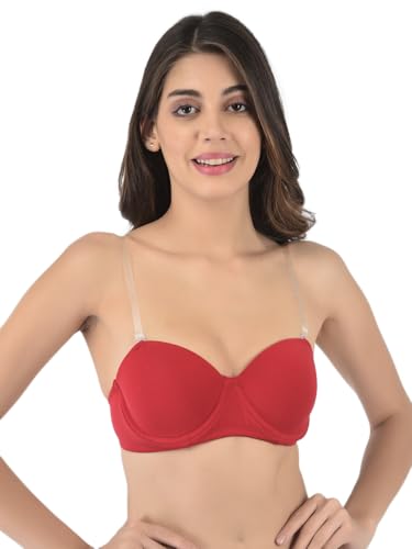 Image of Softline Women's Cotton Rich Padded Wired Demi-Cup Bra | Seamless, Breathable & Soft Fabric | Everyday Comfort & Support
