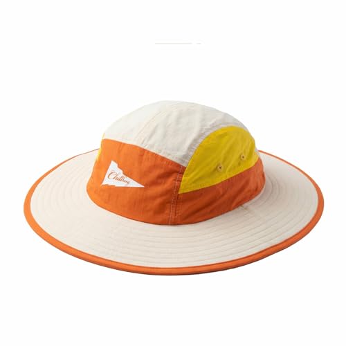 Image of Color-Blocked Fisherman Style Sun Hat for Outdoor Camping, Surfing & Vacations - Wide Brim, UV Protective, Anti-Slip