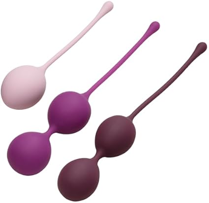 Amaysin - Juego de bolas de entrenamiento triples para el suelo pélvico, para principiantes, bolas de amor, bolas de silicona, para entrenamiento del suelo pélvico, color morado