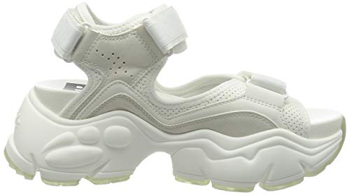 Buffalo Binary 0, Sandali Bassi Donna, Bianco, 38