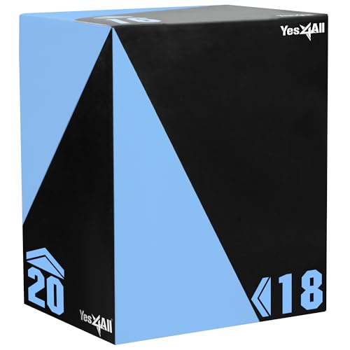 Yes4All Foam Plyo Box/Plyometric Box Platform for Jump Training & Conditioning – Plyo Jump Box/Soft Plyo Box 3 in 1 - Heavy Duty - 20" x 18" x 16" - 26.5LB by YES4ALL - Used condition - CA$118.11