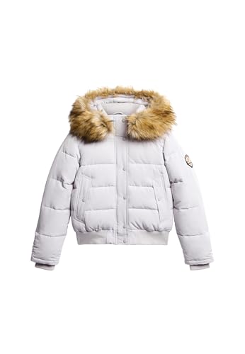 Superdry Damen Everest Kapuzen-Bomberjacke Mondlicht Grau 42