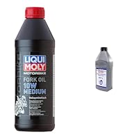 LIQUI MOLY Motorbike Fork Oil 10W medium | 1 L | Motorrad Gabelöl | Art.-Nr.: 2715 & Bremsflüssigkeit DOT 4 | 1 L | Bremsflüssigkeit | Art.-Nr.: 21157