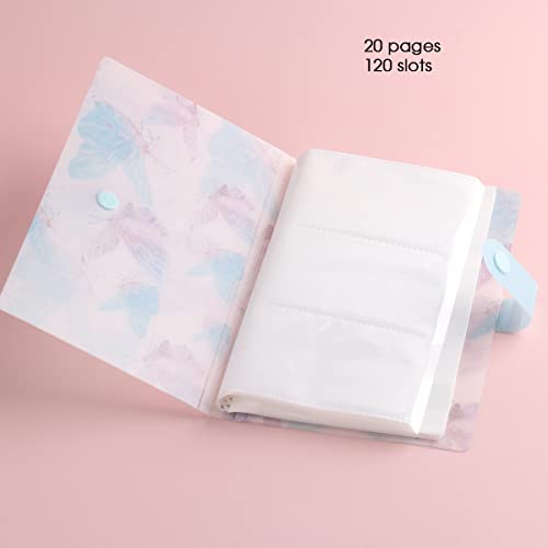 120 Slots Nail Art Sticker Storage Book Water Nail Decals Organizer Photo Album Butterfly Cover Nail Sticker Binder Stencils Collecting Card Case For Water Sliders Nail Art Display Showing Manicure Accessories #TOP4