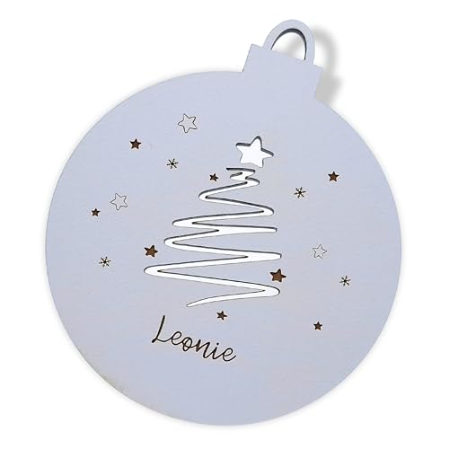 Personalisierte Weihnachtskugel aus Holz (Ø 10 cm) –...
