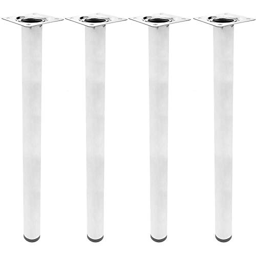 PrimeMatik - Pies Redondos para Mesa y Mueble. Patas en Acero Cromado de 75cm 4-Pack