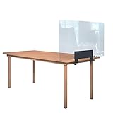 glastrennwand büro Tischklemme aus Metall, pulverbeschichtet, anthrazit / Die Platten sind verschiebbar (dies kann aber zu Kratzern im Plexiglas führen!)