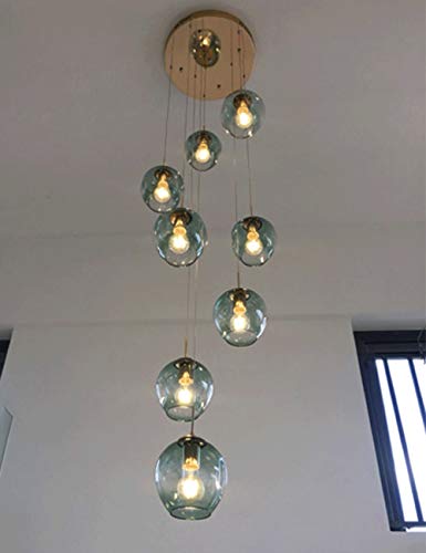 Lustre moderne escalier long pour grand bâtiment duplex et plafonnier villa 8 lumières