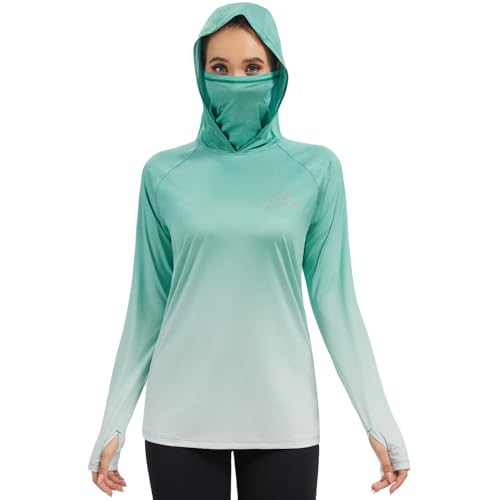 Chemise à capuche de pêche UPF 50+ pour femme idéale en mer et randonnée