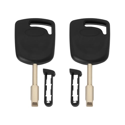 VGOL Lot de 2 Clés de Transpondeur FO21 Noires pour Clé de Voiture Lame de Clé de Voiture Compatible avec Ford Escort Fiesta Mondeo Transit