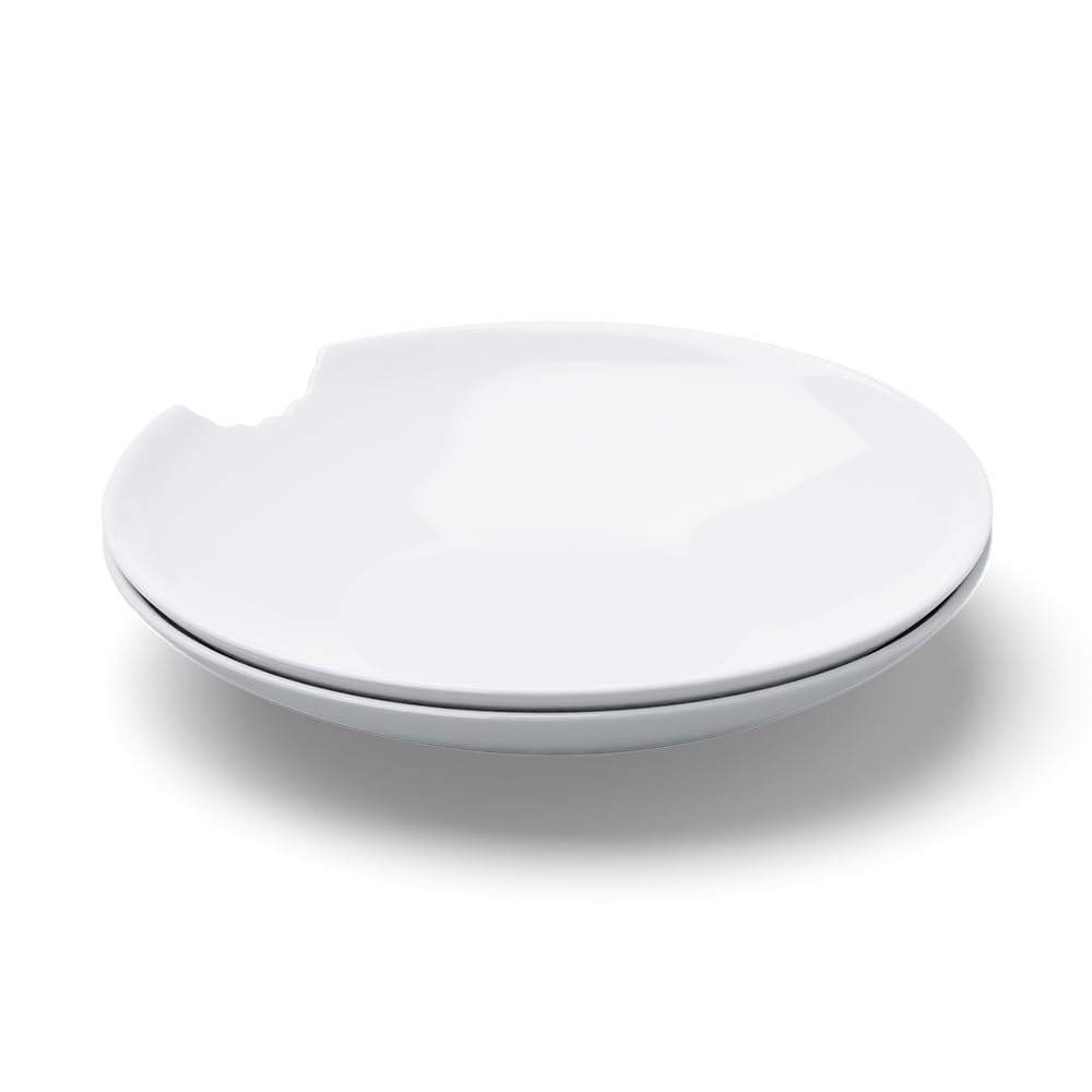 FiftyEight Lot de 2 Assiettes en Porcelaine Blanches, 24 x 24 x 12 cm