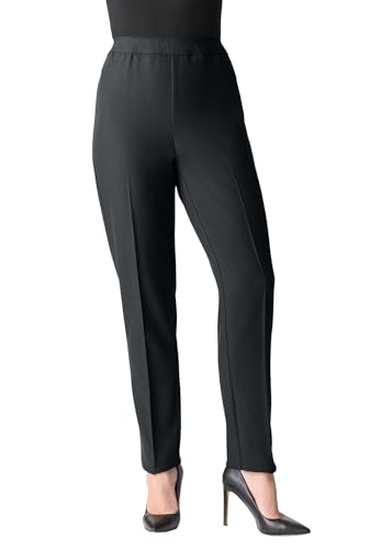 Roaman's Women's Plus Size Classic Bend Over Pant - 32 T, Black