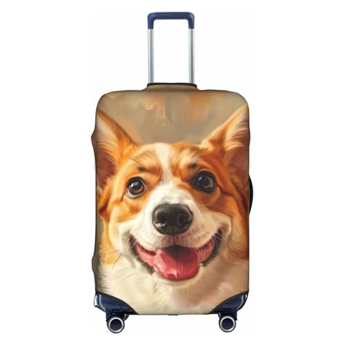 Housse de protection pour valise Corgi blanc taille M - Accessoire de vacances