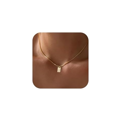 Poxtex Dainty Gold Initial Necklace Cover