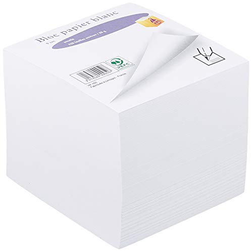 Quovadis 38599 Bloc Cube Papier Encollé 80G 90 x 90 x 90mm Papier Blanc
