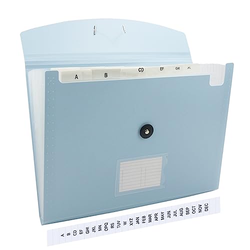 Jimeiqi Expanding File Folder, 13 Pocket Accordian Filing Folder With Pockets With Elastic Buckles Closure, Efficient File Organization, Perfect For Home School Office (Blue) #TOP13