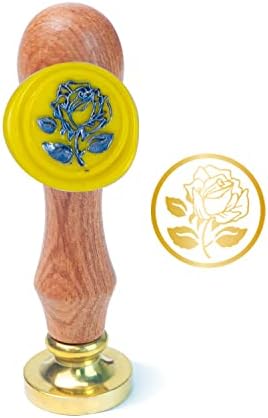 Wax Seal Stamp Set, ANBOSE Wax Seal Stamp Kit Including 6 Pieces Moon Star Mountain Sealing Wax Stamps Copper Seals + 1 Wooden Hilt, Moon Balloon Sealing Wax Stamp Kit for Cards Invitations