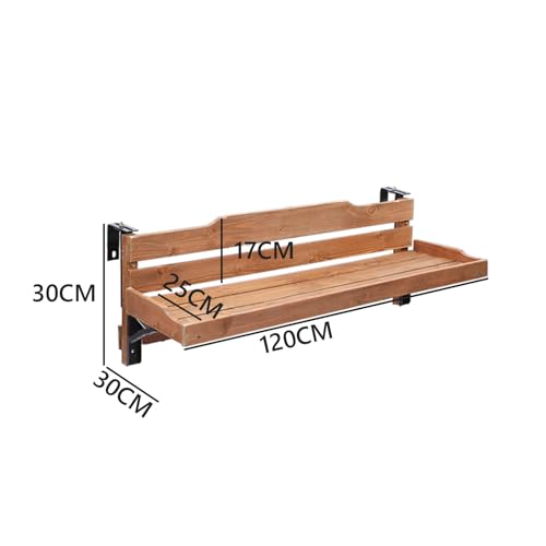 Table pliante murale d'extérieur pour balcon étroit structure réglable 90cm
