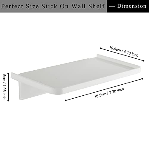 Jdyoomi BS-TS-30-03 Acrylic Floating Wall Shelves - Small Stick-On Wall Mounted Phone Shelf Holder Wipes Rack Smart Speaker Shelf For Bathroom,Kitchen,Toilet,Bedroom,Office thumb #1
