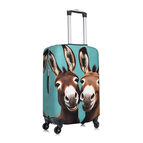 Donkey Duo Art Luggage Cover Elastic Washable Protector Anti-Scratch Travel Suitcase Covers With Concealed Zipper For 18-32 Inch Luggage Medium3
