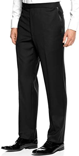 New Era Factory Outlet iInc Men's Black Tuxedo Pants with Satin Stripe (46L)