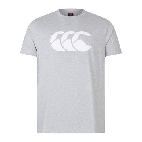 T-Shirt Canterbury Homme Gris Blanc Coton Sport Casual Taille S