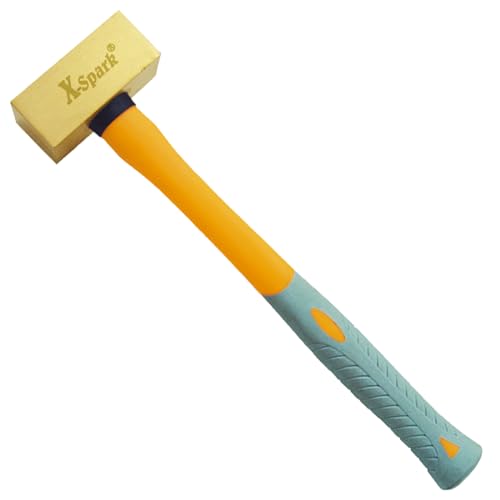 X-SPARK Brass Sledge Hammer 1000g, Brass Hammer, Double Face Brass Hammer with Fiberglass Handle,Strike Drilling Hammer, Club hammer, Crack Hammer, Corrosion Resistant,Tools & Home Improvement