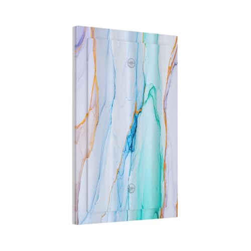 Decorative Light Switch Plate Covers Modern Ink Blue Green Marble Texure 1 Gang No Device Single Blank Outlet Covers Wall Plate Light Switch Cover Plate for Kitchen Bathroom Decor