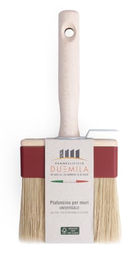 PENNELLIFICIO 2000 | Pincel de Techo Profesional para Pintores y Pintores, con Mango de Madera, Pincel de Pintura, para Pinturas murales, 3 x 10 cm – Fabricado en Italia
