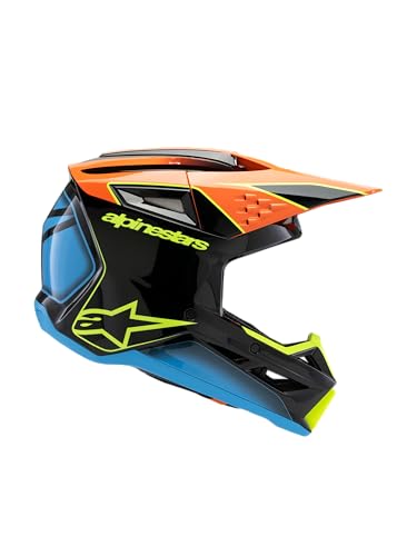 Alpinestars SM3 Youth Fray Helmet ECE06/DOT YM, Black/Orange/Yellow Fluo Glossy