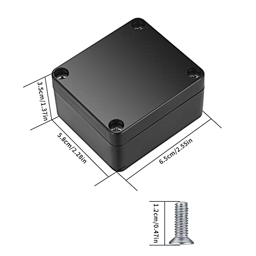 4 Stück Abzweigdose Wasserdicht IP65, Verteilerdose Außen, Electronic Projekt Box Elektrozubehör Gehäuse Kunststoff - Schwarz, 63x58x35mm