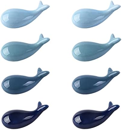 Chopsticks Rest Rack,8 Pieces Dolphin Shaped Chopstick Rest Japanese Style Ceramic Chopsticks Holder Spoon Fork Rest Paint Brush Stand Holder Kitchen Dinnerware Flatware Supplies-Blue