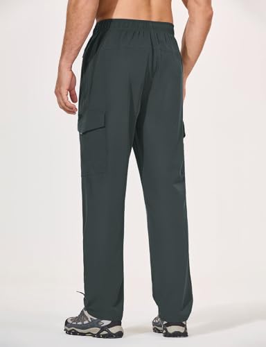 baleaf Men's Hiking Pants Water Resistant Cargo Quick Dry Travel Elastic Waist with Zip Pockets UPF 50+ for Work Running2