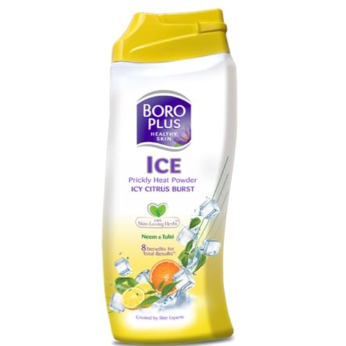 Image of BOROPLUS Prickly Heat Powder Icy Citrus Blast | Ayurvedic | with Neem and Tulsi | Relief from Prickly Heat | Protection from Rashes | Absorb Sweat | Cools & Calm the skin | Anti-septic action |400g
