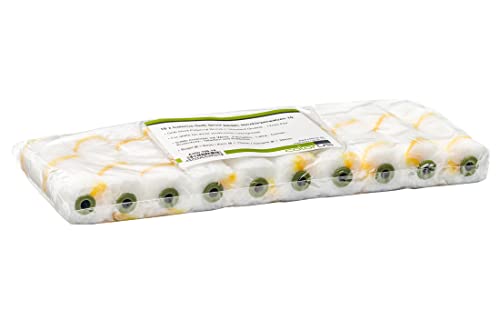 10 x Colorus Farbroller klein 10cm | Farbroller Wandfarbe - Farbwalze 10cm | Malerwalze klein mit Farbroller Bügel | Farbwalzen Malerset streichen - Farbwalzen Set Wandfarbe