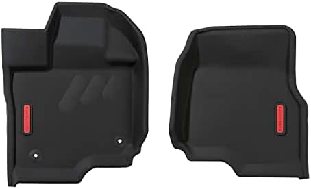 BaseLayer Front Car Mat Kit for Ford F-150 Trucks - Custom Fitted Waterproof Floor Mat for 2015+ F-150 Vehicles, F-150 Lightning, Durable All-Weather Mats - Made in USA (Red)