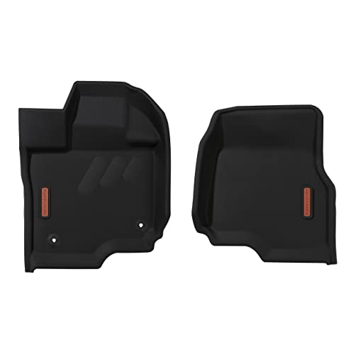 Floor Mats for Ford F150 (2015-2023) SuperCab, SuperCrew Front Liners by Baselayer - Made in USA (Red)