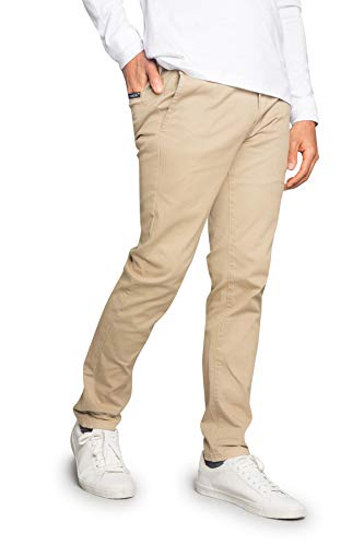 Victorious Men\'s Basic Casual Slim Fit Stretch Chino Pants DL1250 - Khaki - 34/30 - L