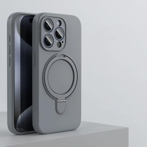 Coque silicone liquide pour iPhone 12 Pro magnétique avec support charge sans fil