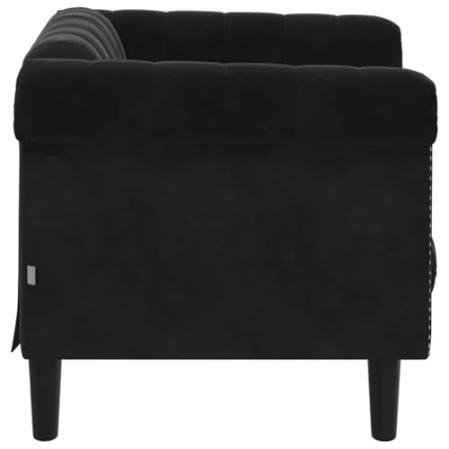 YUOTYRKTEJRSG Schwarz Samt Sessel Moderner Wohnzimmer Sessel mit Samtbezug Bequem Lesesessel Fernsehsessel Entspannungssessel Stabiles Design – Bild 7