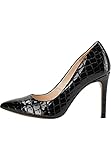 spitze leder pumps weiten Femininer High-Heel mit Kroko-Optik